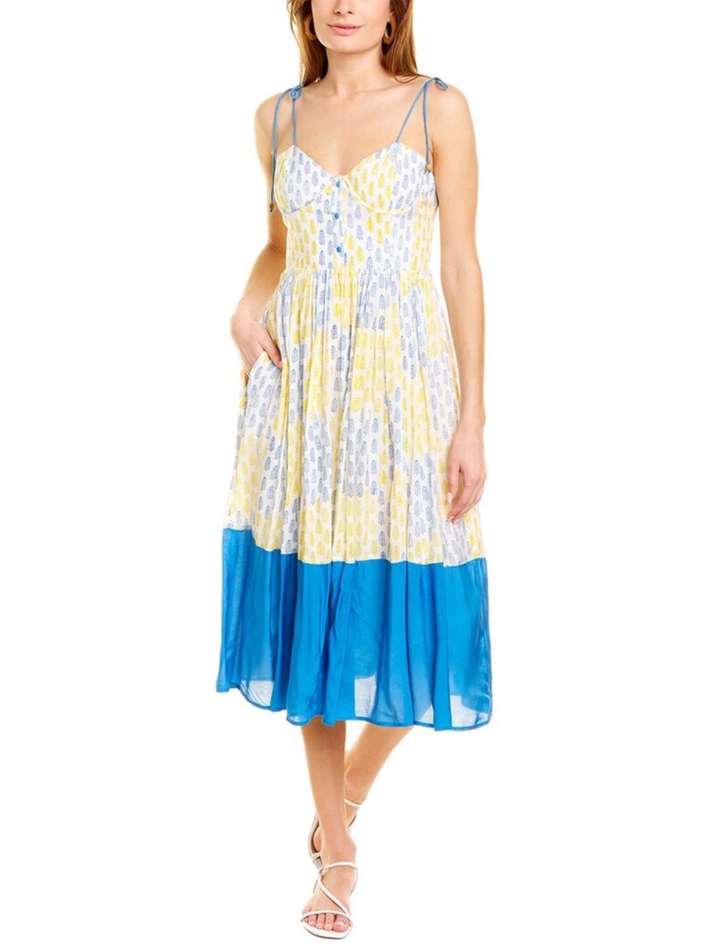 Ash & Eden Shanto Bustier Midi Dress Size Medium
